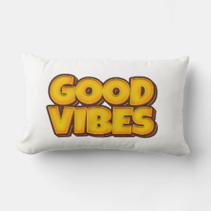 Good Vibes Strong Bold Modern Lumbar Pillow