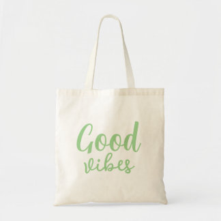 Good Vibes Stylish Modern Minimal Monogram Cute Tote Bag