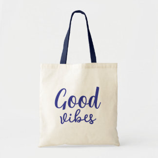 Good Vibes Stylish Modern Minimal Monogram Cute Tote Bag