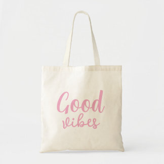 Good Vibes Stylish Modern Minimal Monogram Cute Tote Bag