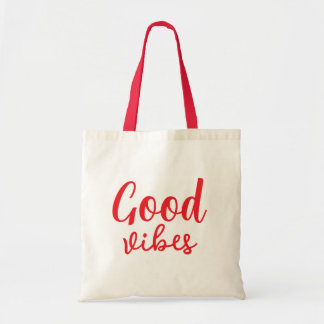 Good Vibes Stylish Modern Minimal Monogram Cute Tote Bag