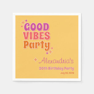 Good Vibes Summer 30th Birthday Party Napkin