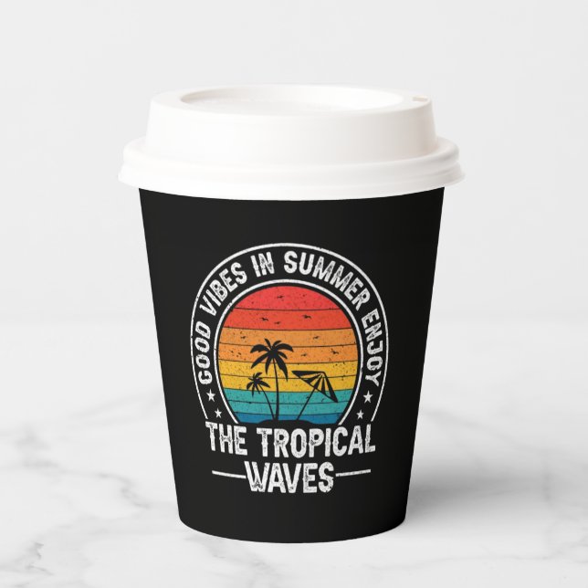 Good Vibes Summer Tropical Waves-64107 Paper Cups (Front)