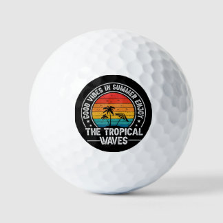 Good Vibes Summer Tropical Waves Golf Balls