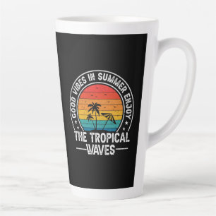 Good Vibes Summer Tropical Waves Latte Mug
