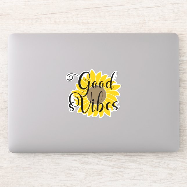 Good Vibes Sunflower Sticker (Computer)