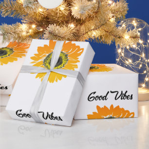Good Vibes Sunflower     Wrapping Paper