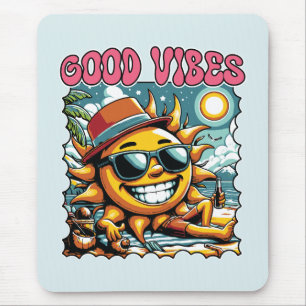 Good Vibes - Sunshine - Retro Summer Mouse Mat