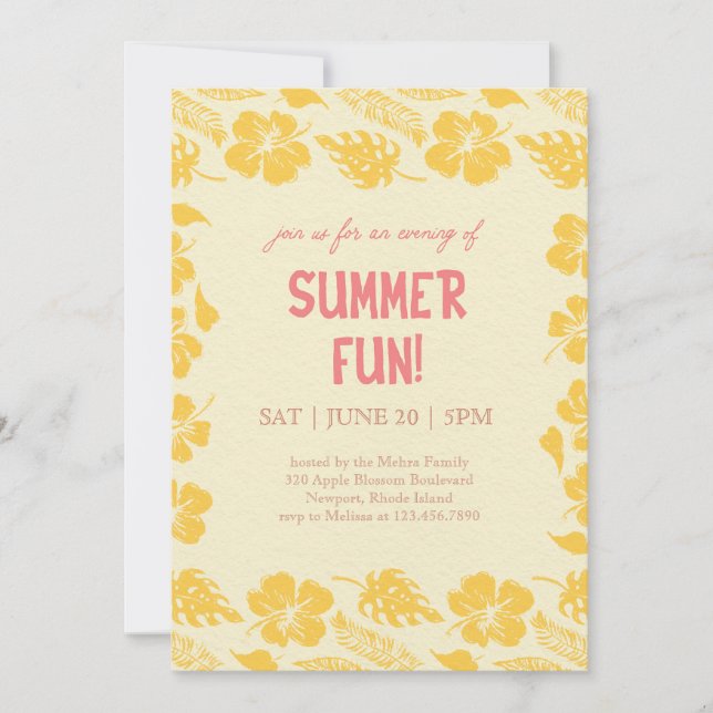 Good Vibes & Sunshine Summer Party Invitation (Front)