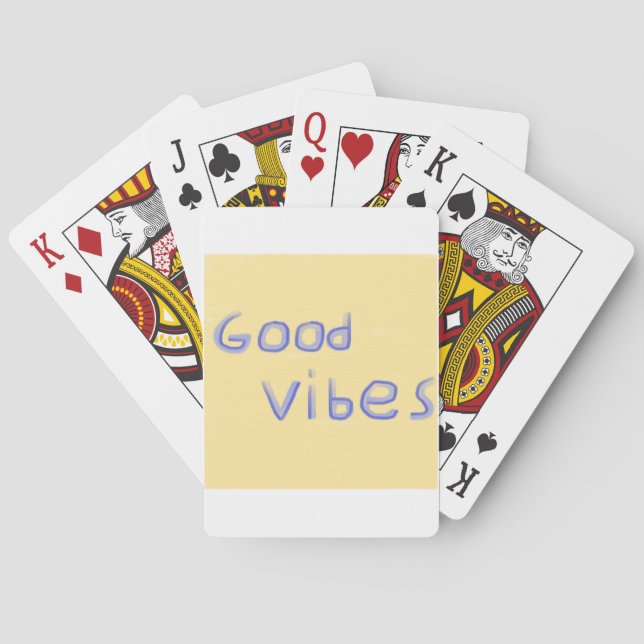 good vibes text art playing cards (Back)