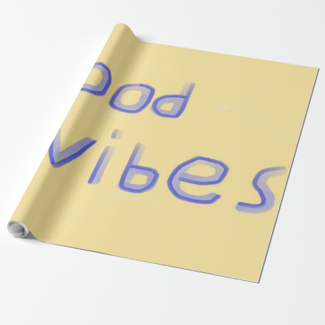 good vibes text art wrapping paper (Unrolled)