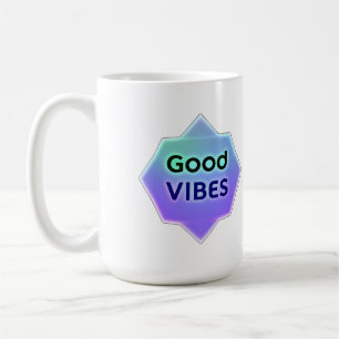 "Good Vibes" Text on Gradient Star Shape Coffee Mug