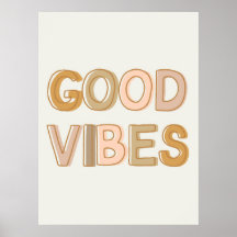 Good Vibes wall art poster for dorm, nursery