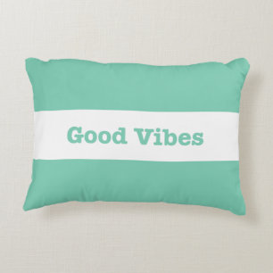 Good Vibes White Band Design (Customisable Colour) Decorative Cushion