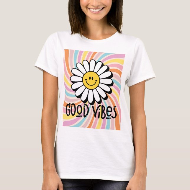 Good Vibes with Sorrident Flower Psychedelic T-Shirt (Front)