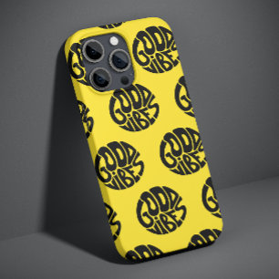 Good Vibes Yellow Trendy Modern Simple Typography Case-Mate iPhone 14 Case
