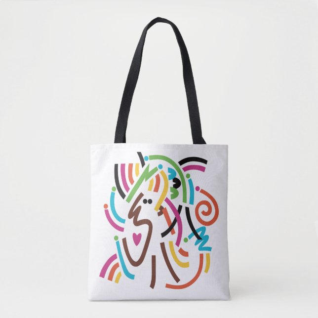 Good Vibrations Modern Abstract Tote Bag (Front)
