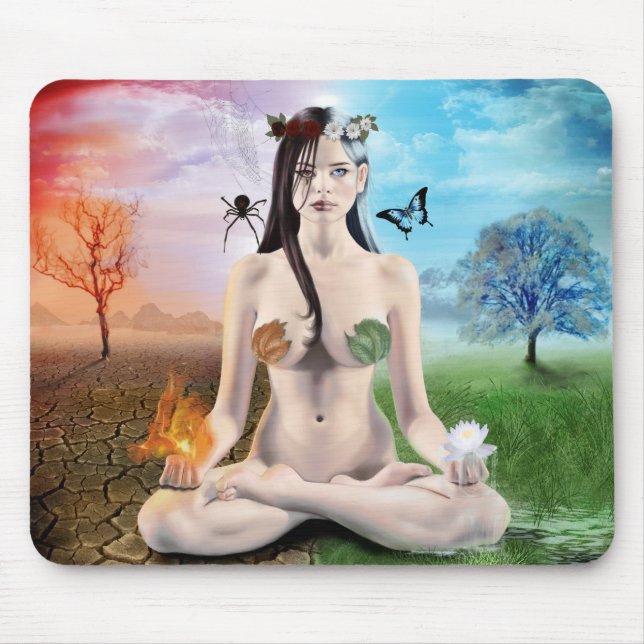 Good vs Evil- Goth Goddess Mouse Mat (Front)