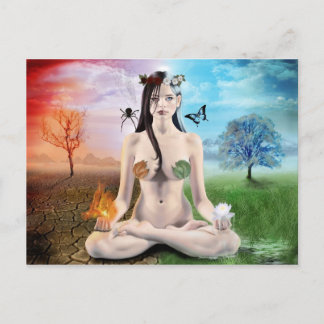 Good vs Evil- Goth Goddess Postcard