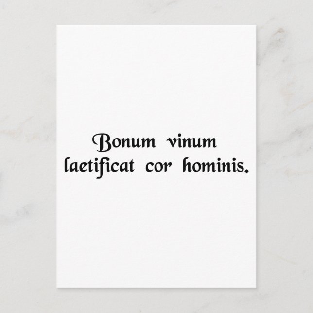 Good wine gladdens a person's heart postcard (Front)