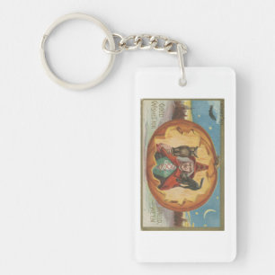 Good Wishes For Halloween Vintage Image Key Ring