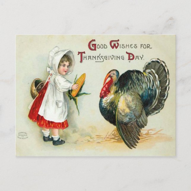 Good wishes for Thanksgiving day Postcard (Front)