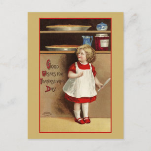 Good Wishes for Thanksgiving Day Vintage Postcard