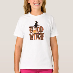 Good Witch Black and White Womens Halloween T-Shirt
