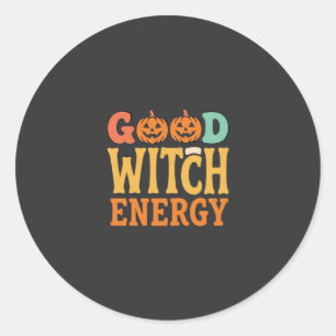 Good Witch Energy Halloween Pumpkin Design_1 Classic Round Sticker