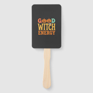 Good Witch Energy Halloween Pumpkin Design_1 Hand Fan