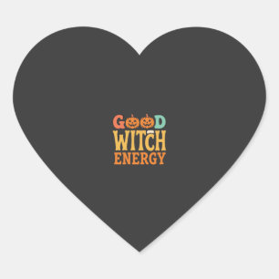 Good Witch Energy Halloween Pumpkin Design_1 Heart Sticker