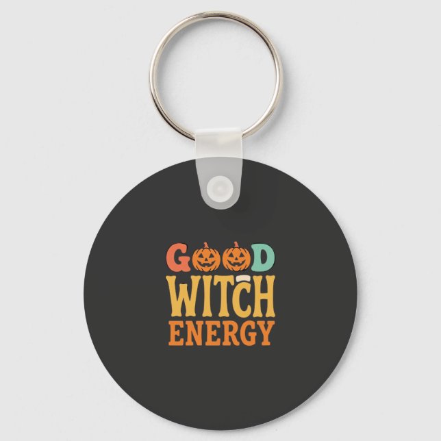 Good Witch Energy Halloween Pumpkin Design_1 Key Ring (Front)