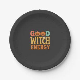 Good Witch Energy Halloween Pumpkin Design_1 Paper Plate