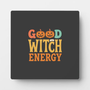 Good Witch Energy Halloween Pumpkin Design_1 Plaque