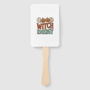 Good Witch Energy Vintage Halloween Vector Design_ Hand Fan