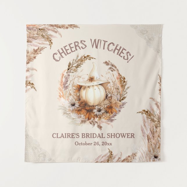 Good Witch Halloween Bridal Shower Backdrop Tapestry (Front)