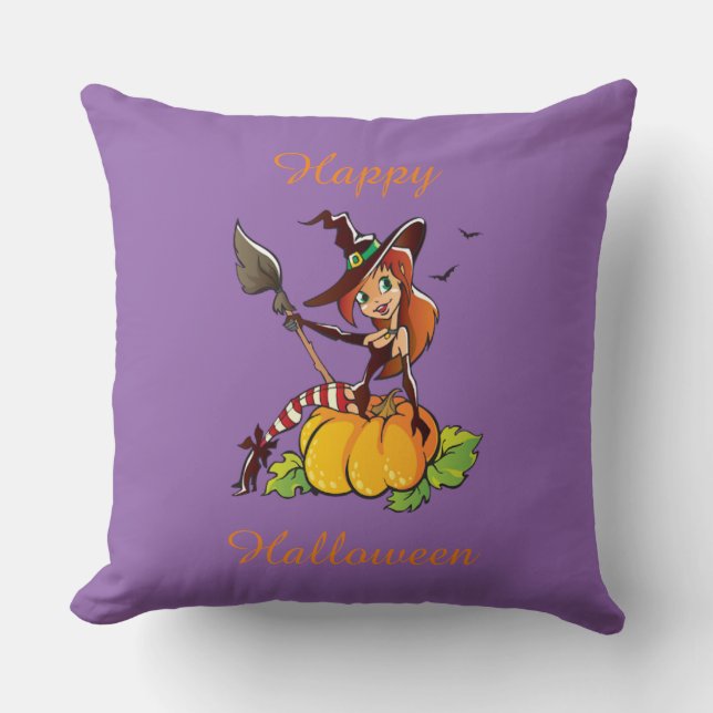 Good Witch Happy Halloween Cushion (Front)