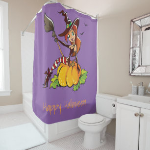 Good Witch Happy Halloween Shower Curtain