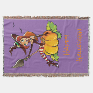 Good Witch Happy Halloween Throw Blanket