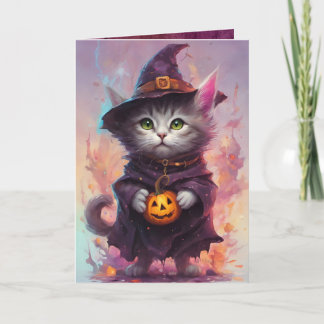 Good Witch Kitty, Cute Halloween Cat Greeting Card