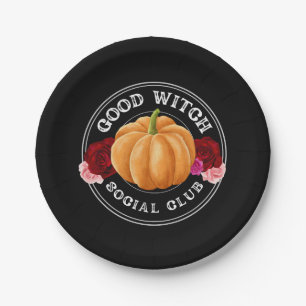 Good Witch Social Club Halloween Paper Plate