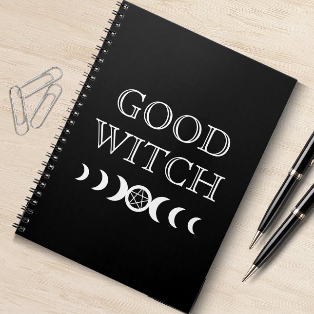 Good Witch Triple Goddess Moon Wicca Halloween Notebook (good witch triple goddess mom Halloween spiral notebook)