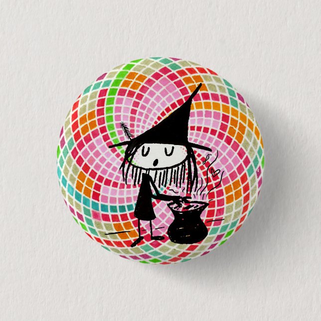 good witch with sacred geometry button (Front)