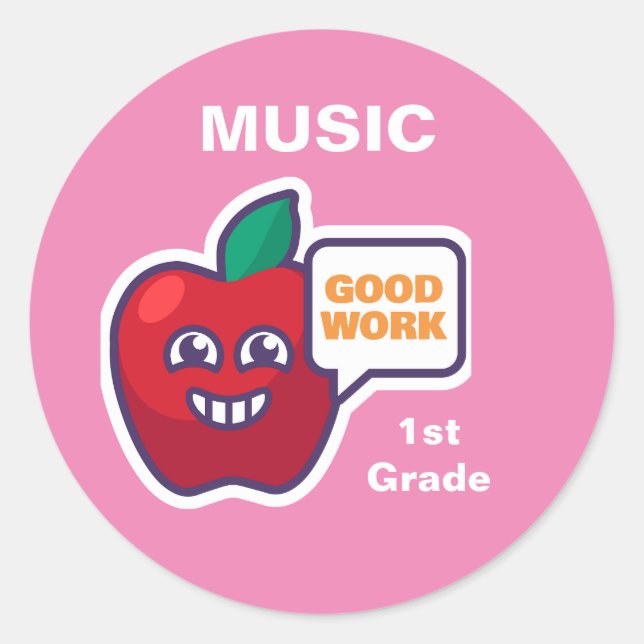 Good Work! Student Music Award Sticker Customise (Front)