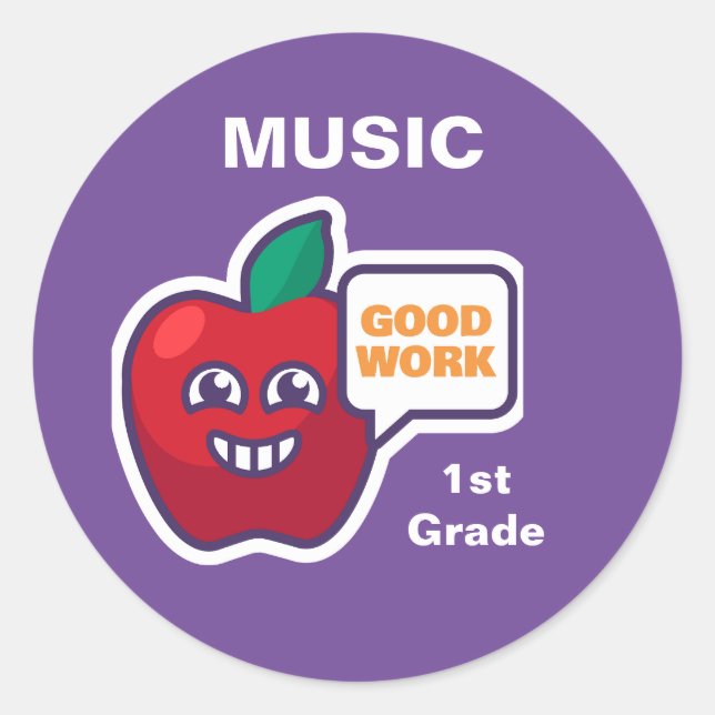Good Work! Student Music Award Sticker Customise (Front)