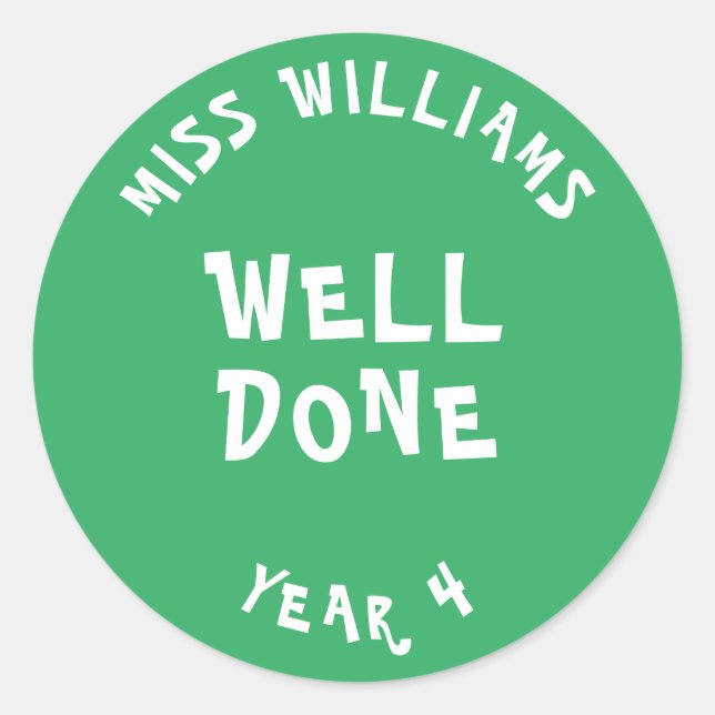 Good Work Teacher Encouragement  Star Sticker (Front)