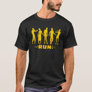 Good Zombie Advice Graphic  Run For Avoiding Zombi T-Shirt