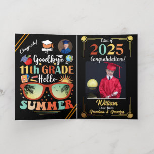Goodbye 11th Grade Hello Summer Graduation Custom Foil Greeting Card