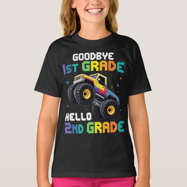 Goodbye 1st Grade Graduation Monster Truck  T-Shirt (Front)