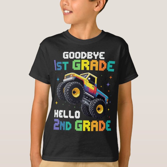 Goodbye 1st Grade Graduation Monster Truck  T-Shirt (Front)